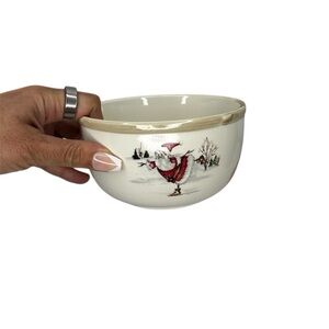 American Atelier Santa Claus Reindeer Ceramic Bowl
